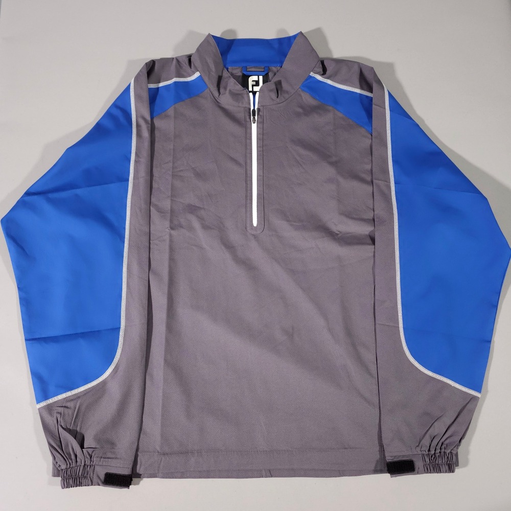 FootJoy Pullover Mens 2XL Grey Blue Half Zip Golf Windbreaker Jacket 32612